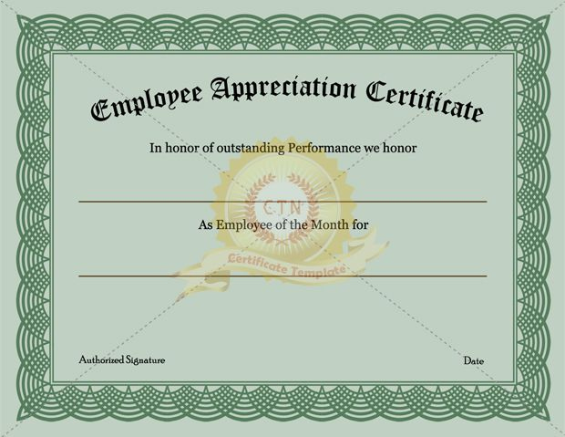 Employee Recognition Certificate Template Appreciation inside Employee Recognition Certificates Templates Free