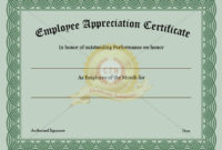Employee Recognition Certificate Template Appreciation inside Unique Employee Appreciation Certificate Template