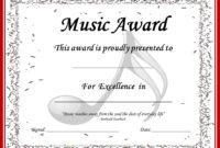 End Of The Year Music Awards: *Editable* Music Award inside Best Choir Certificate Template