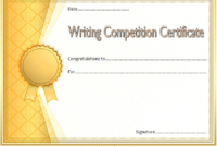 Essay Writing Competition Certificate Template Free 1 throughout Writing Competition Certificate Templates