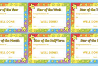 👉 Star Of The Week Award Certificate For Good Behaviour with New Star Of The Week Certificate Template