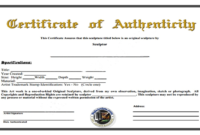 🥰Certificate Of Authenticity Template Sample & Example🥰 throughout Fresh Certificate Of Authenticity Template