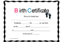 🥰Free Printable Certificate Of Birth Sample Template🥰 regarding Birth Certificate Fake Template