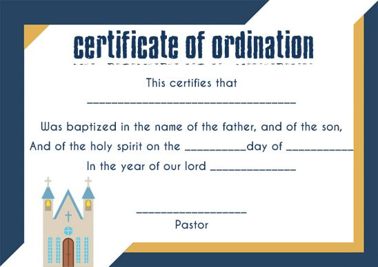 🥰Free Sample Certification Of Ordination Templates🥰 regarding Best Free Ordination Certificate Template