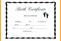 Fake Birth Certificate | Birth Certificate Template with regard to Fresh Novelty Birth Certificate Template