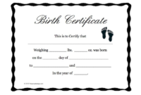 Fake Birth Certificate Template (8) – Templates Example with New Birth Certificate Fake Template