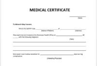 Fake Medical Certificate Template Download (1) – Templates within Unique Australian Doctors Certificate Template