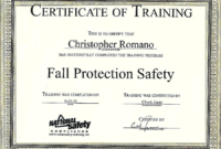 Fall Protection Certification Template (1) – Templates within Fall Protection Certification Template