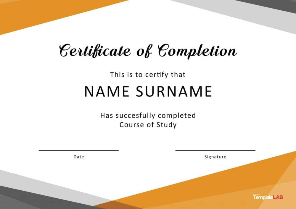 Fantastic Certificate Of Completion Templates Word in New Training Completion Certificate Template 10 Ideas