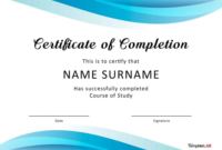 Fantastic Certificate Of Completion Templates Word inside Training Completion Certificate Template 10 Ideas