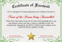 Farewell Certificate Designer | Free Certificate Templates throughout Quality Farewell Certificate Template
