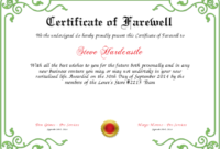 Farewell Certificate Template | Certificate Templates, Best within Quality Farewell Certificate Template