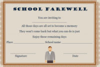 Farewell Party Invitation Template: 23 Custom Party regarding Quality Farewell Certificate Template
