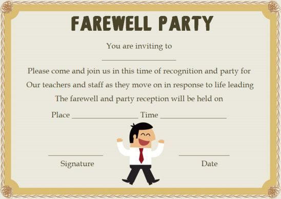 Farewell Party Invitation Template: 23 Custom Party throughout Quality Farewell Certificate Template