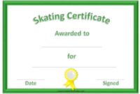Fee Editable Skating Award Certificate | Instant Download intended for Ice Skating Certificates