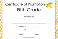 Fifth Grade Promotion Certificate Printable Certificate with regard to Certificate Of School Promotion 10 Template Ideas