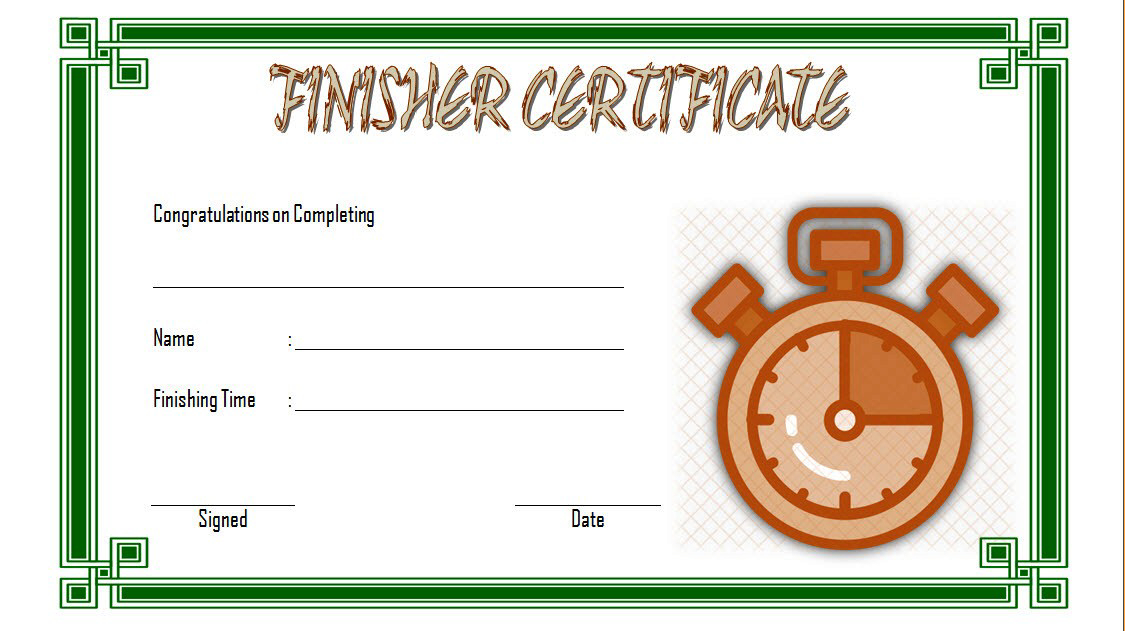 Finisher Certificate Template Free 1 In 2020 | Certificate throughout Quality Finisher Certificate Template