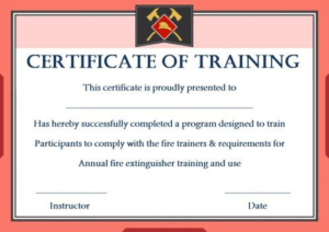 Fire Extinguisher Certificate Template (1) – Templates regarding Fire Extinguisher Training Certificate Template Free