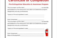 Fire Extinguisher Certificate Template | Certificate regarding Quality Physical Fitness Certificate Template 7 Ideas