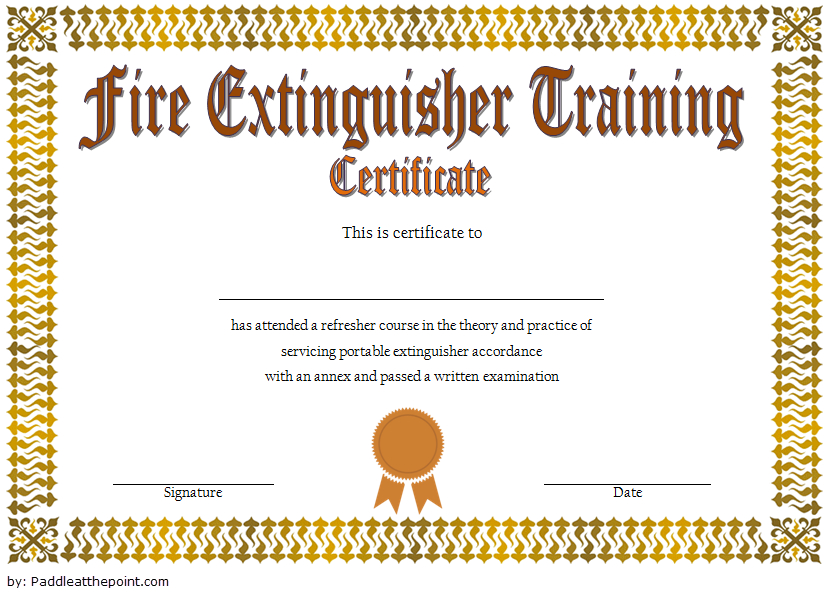 Fire Extinguisher Training Certificate Template Word Free 2 regarding Fire Extinguisher Certificate Template