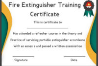 Fire Safety Certificate: 10+ Safety Certificate Templates in Fire Extinguisher Training Certificate