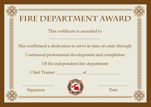 Fire Safety Certificate: 10+ Safety Certificate Templates intended for Best Firefighter Training Certificate Template
