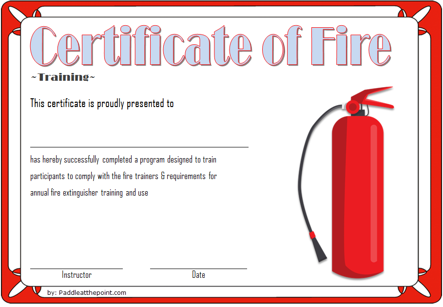 Fire Safety Training Certificate Template Free 3 | Fire in Fire Extinguisher Training Certificate Template