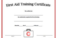 First Aid Training Certificate – Free Printable within Best First Aid Certificate Template Free