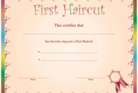 First Haircut Certificate Printable Certificate intended for Quality First Haircut Certificate