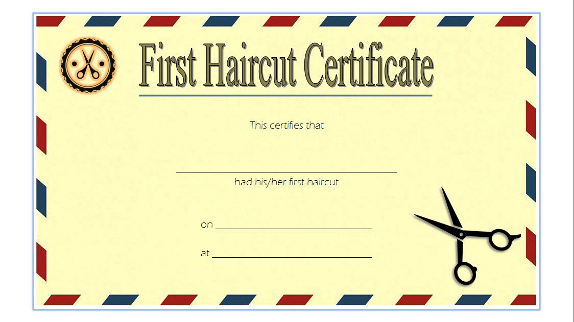 First Haircut Certificate Printable Free 2 | First Haircut for First Haircut Certificate