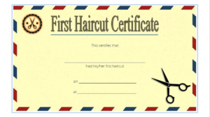 First Haircut Certificate Printable Free 2 | First Haircut regarding Barber Shop Certificate Free Printable 2020 Designs