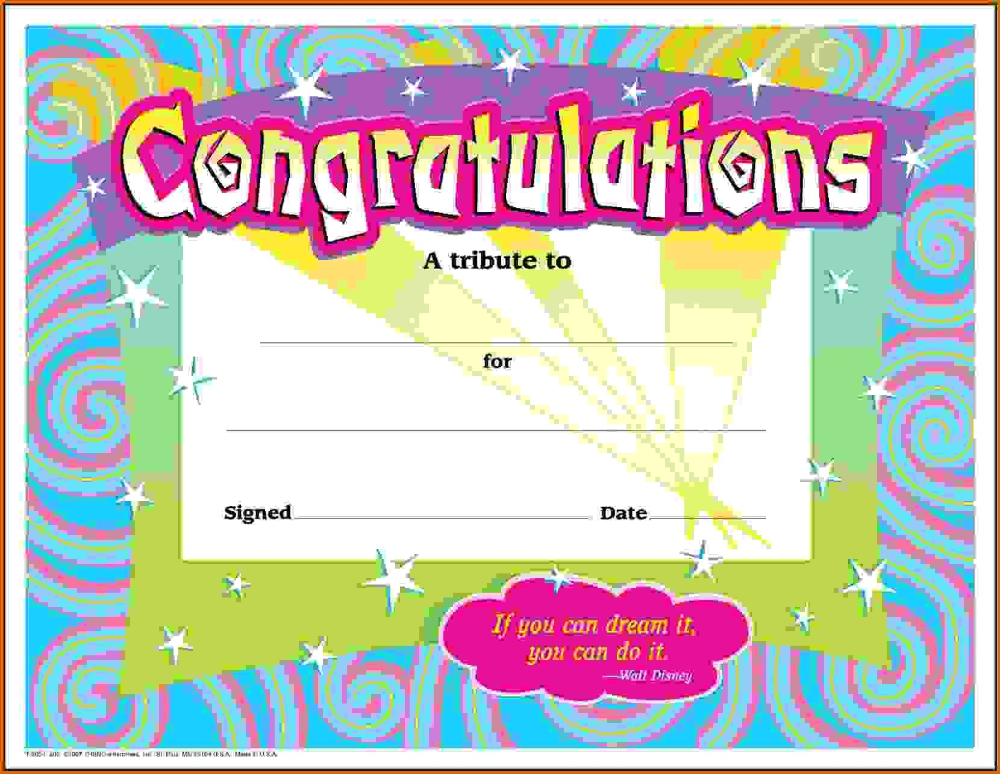 First Prize Winner Certificate Template Congratulations In throughout Best Congratulations Certificate Template 10 Awards