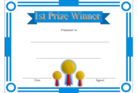 First Prize Winner Certificate Template Free | Certificate pertaining to Quality First Place Award Certificate Template