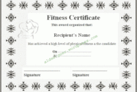 Fitness Certificate Template | Graphics And Templates for Physical Fitness Certificate Templates