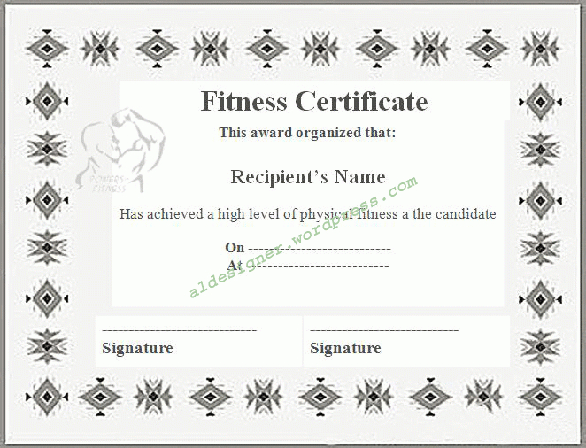 Fitness Certificate Template | Graphics And Templates for Physical Fitness Certificate Templates
