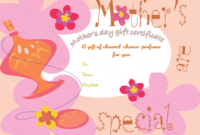 Five Petals Mother'S Day Gift Certificate Template | Gift intended for Mothers Day Gift Certificate Template