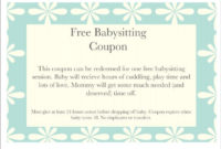 Floral Baby Sitting Coupon Template Download | Templates throughout Babysitting Gift Certificate Template