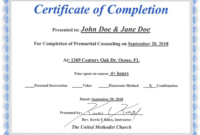 Florida Premarital Course Online, Licensed Provider – Only intended for Premarital Counseling Certificate Of Completion Template