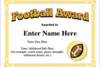 Football Award Certificate Template – Recognition with Youth Football Certificate Templates