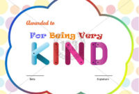 For Being Kind Award Certificate Template Download Free with Fresh Kindness Certificate Template Free