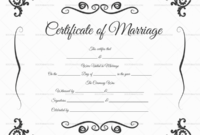 Formal Marriage Certificate Format – Doc Formats | Marriage pertaining to Best Blank Marriage Certificate Template
