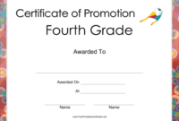 Fourth Grade Promotion Certificate Printable Certificate throughout Grade Promotion Certificate Template Printable
