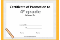 Fourth Grade Promotion Certificate Template Download within Best Promotion Certificate Template