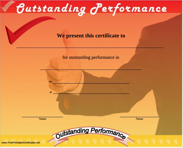 Free 11+ Sample Performance Certificate Templates In Pdf intended for Outstanding Performance Certificate Template