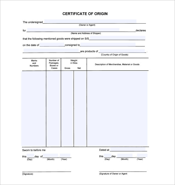 Free 15+ Sample Certificate Of Origin Templates In Pdf | Ms Word intended for Certificate Of Origin Form Template