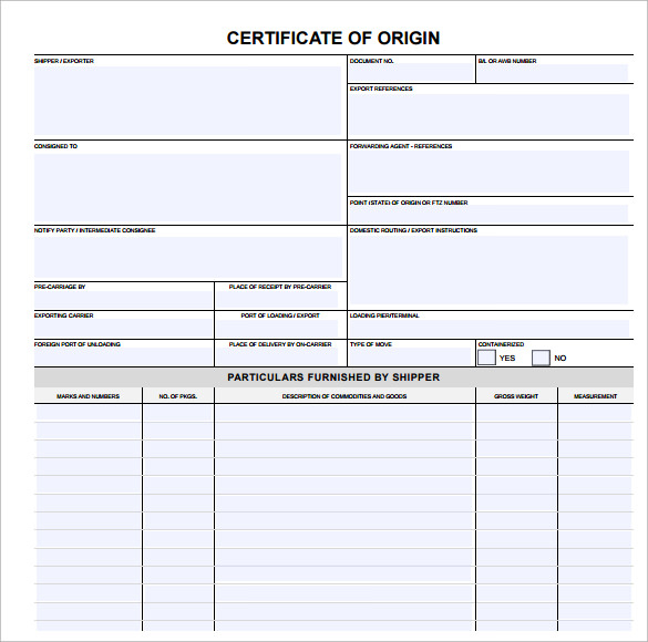 Free 15+ Sample Certificate Of Origin Templates In Pdf | Ms Word regarding Certificate Of Origin Template Word