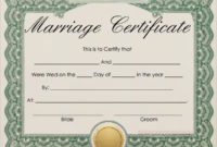 Free 16+ Marriage Certificate Templates In Word | Psd for Blank Marriage Certificate Template