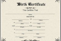 Free 17+ Birth Certificate Templates In Ai | Indesign | Ms for Best Birth Certificate Templates For Word
