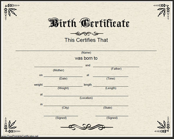 Free 17+ Birth Certificate Templates In Ai | Indesign | Ms for Best Birth Certificate Templates For Word