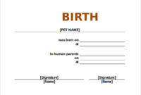 Free 17+ Birth Certificate Templates In Ai | Indesign | Ms throughout Pet Birth Certificate Template